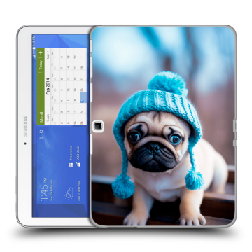 Силиконовый чехол на Samsung Galaxy Tab 4 10.1 с принтом Мопс в шапке
