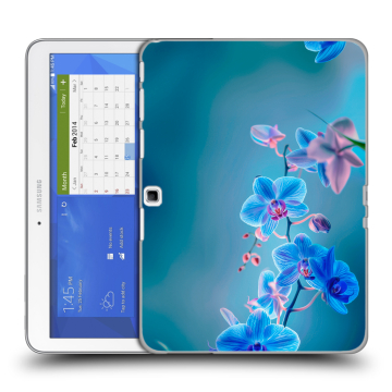 Силиконовый чехол на Samsung Galaxy Tab 4 10.1 с принтом Голубые цветы