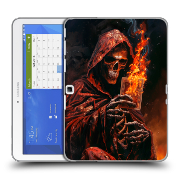 Силиконовый чехол на Samsung Galaxy Tab 4 10.1 с принтом Скелет и карты
