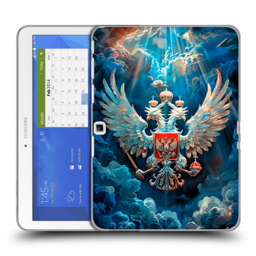 Силиконовый чехол на Samsung Galaxy Tab 4 10.1 с принтом Герб флаг России