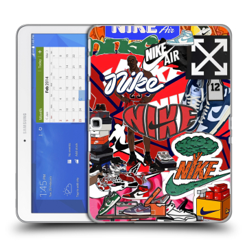 Силиконовый чехол на Samsung Galaxy Tab 4 10.1 с принтом Найк Nike яркий