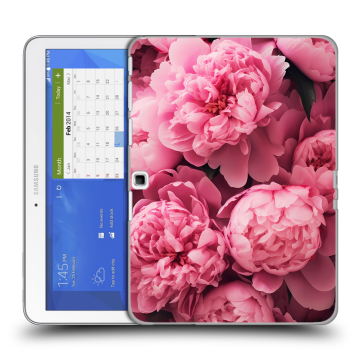 Силиконовый чехол на Samsung Galaxy Tab 4 10.1 с принтом цветы пионы