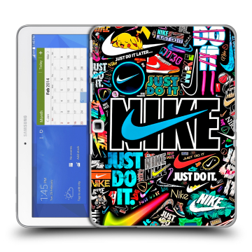 Силиконовый чехол на Samsung Galaxy Tab 4 10.1 с принтом найк nike черный