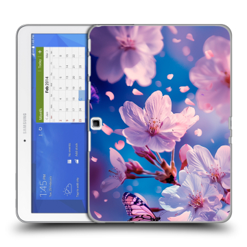 Силиконовый чехол на Samsung Galaxy Tab 4 10.1 с принтом цветы бабочки