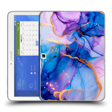 Силиконовый чехол на Samsung Galaxy Tab 4 10.1 с принтом синий мрамор