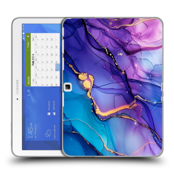 Силиконовый чехол на Samsung Galaxy Tab 4 10.1 с принтом синий мрамор