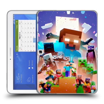 Силиконовый чехол на Samsung Galaxy Tab 4 10.1 с принтом Майнкрафт Minecraft