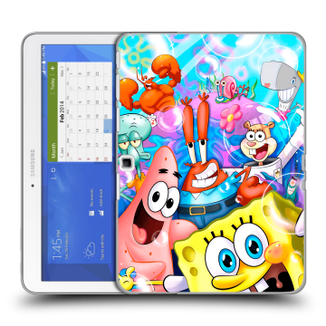 Силиконовый чехол на Samsung Galaxy Tab 4 10.1 с принтом спанчбоб спанч боб