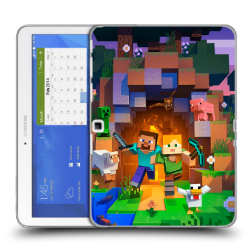 Силиконовый чехол на Samsung Galaxy Tab 4 10.1 с принтом Майнкрафт Minecraft
