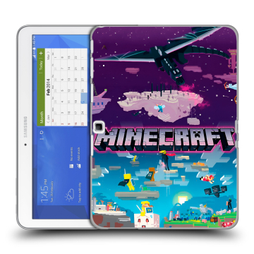 Силиконовый чехол на Samsung Galaxy Tab 4 10.1 с принтом Майнкрафт Minecraft
