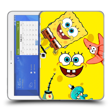 Силиконовый чехол на Samsung Galaxy Tab 4 10.1 с принтом Спанч боб Спанчбоб