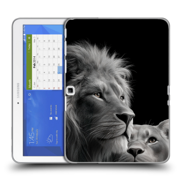 Силиконовый чехол на Samsung Galaxy Tab 4 10.1 с принтом Лев кошки