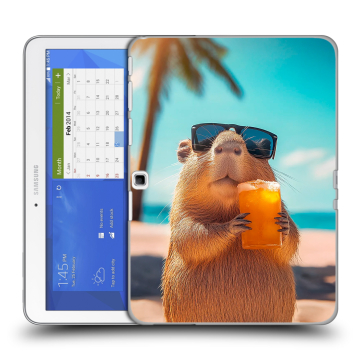 Силиконовый чехол на Samsung Galaxy Tab 4 10.1 с принтом Капибара Силиконовый чехол на Samsung Galaxy Tab 4 10.1 с принтом Капибара