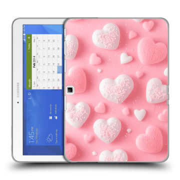 Силиконовый чехол на Samsung Galaxy Tab 4 10.1 с принтом Сердечки
