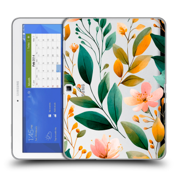 Силиконовый чехол на Samsung Galaxy Tab 4 10.1 с принтом Цветы паттерн