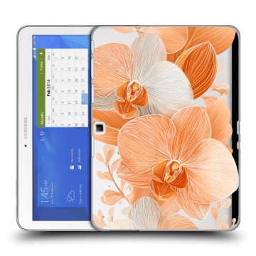 Силиконовый чехол на Samsung Galaxy Tab 4 10.1 с принтом Бежевые цветы