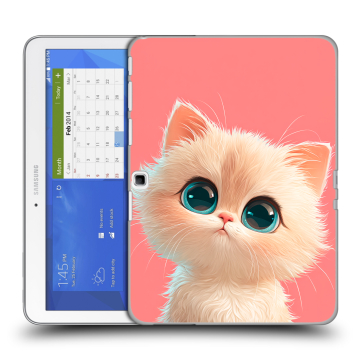 Силиконовый чехол на Samsung Galaxy Tab 4 10.1 с принтом Розовый котенок