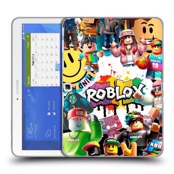 Силиконовый чехол на Samsung Galaxy Tab 4 10.1 с принтом Roblox Роблокс