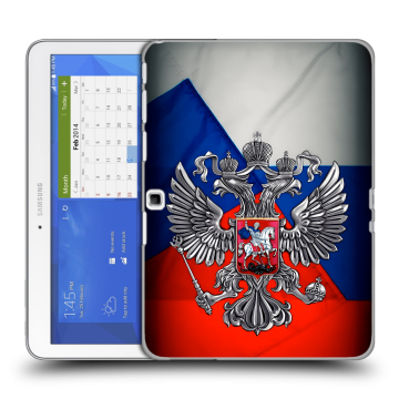 Силиконовый чехол на Samsung Galaxy Tab 4 10.1 с принтом Флаг России
