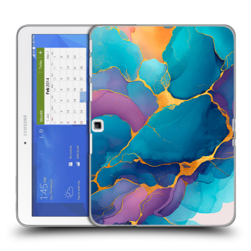Силиконовый чехол на Samsung Galaxy Tab 4 10.1 с принтом Мрамор блестки