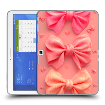 Силиконовый чехол на Samsung Galaxy Tab 4 10.1 с принтом Розовые бантики