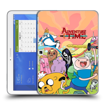 Силиконовый чехол на Samsung Galaxy Tab 4 10.1 с принтом Adventure time Время приключений