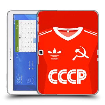 Силиконовый чехол на Samsung Galaxy Tab 4 10.1 с принтом Флаг Герб СССР