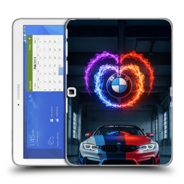 Силиконовый чехол на Samsung Galaxy Tab 4 10.1 с принтом BMW БМВ