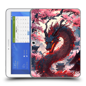 Силиконовый чехол на Samsung Galaxy Tab 4 10.1 с принтом Дракон Японский