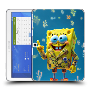 Силиконовый чехол на Samsung Galaxy Tab 4 10.1 с принтом Спанч боб Спанчбоб