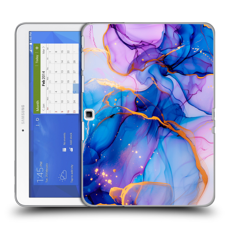 Силиконовый чехол на Samsung Galaxy Tab 4 10.1 с принтом синий мрамор Силиконовый чехол на Samsung Galaxy Tab 4 10.1 с принтом синий мрамор