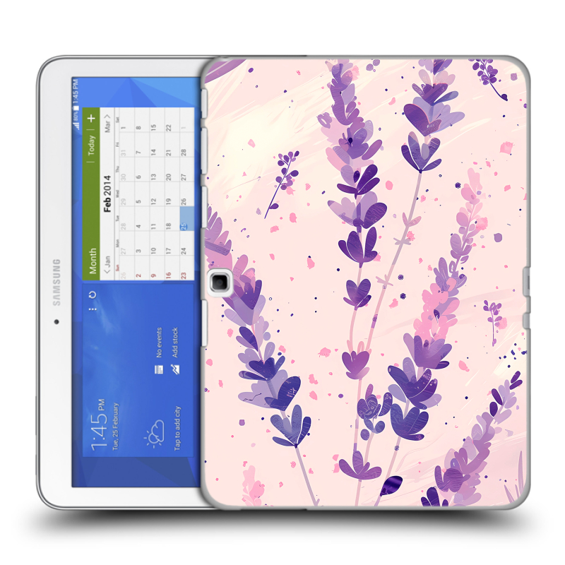 Силиконовый чехол на Samsung Galaxy Tab 4 10.1 с принтом цветы лаванда Силиконовый чехол на Samsung Galaxy Tab 4 10.1 с принтом цветы лаванда