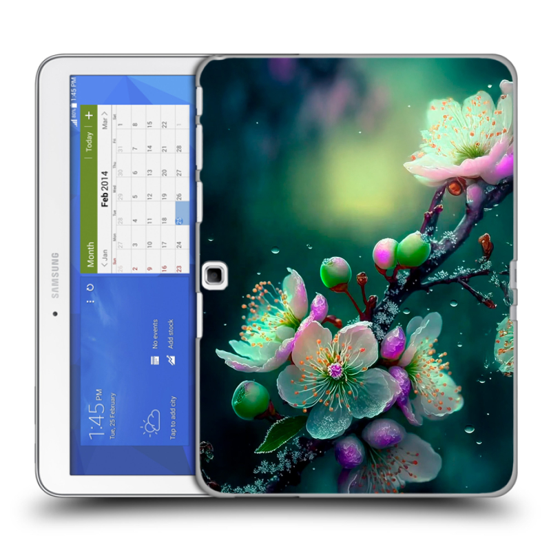 Силиконовый чехол на Samsung Galaxy Tab 4 10.1 с принтом Цветы и мрамор Силиконовый чехол на Samsung Galaxy Tab 4 10.1 с принтом Цветы и мрамор