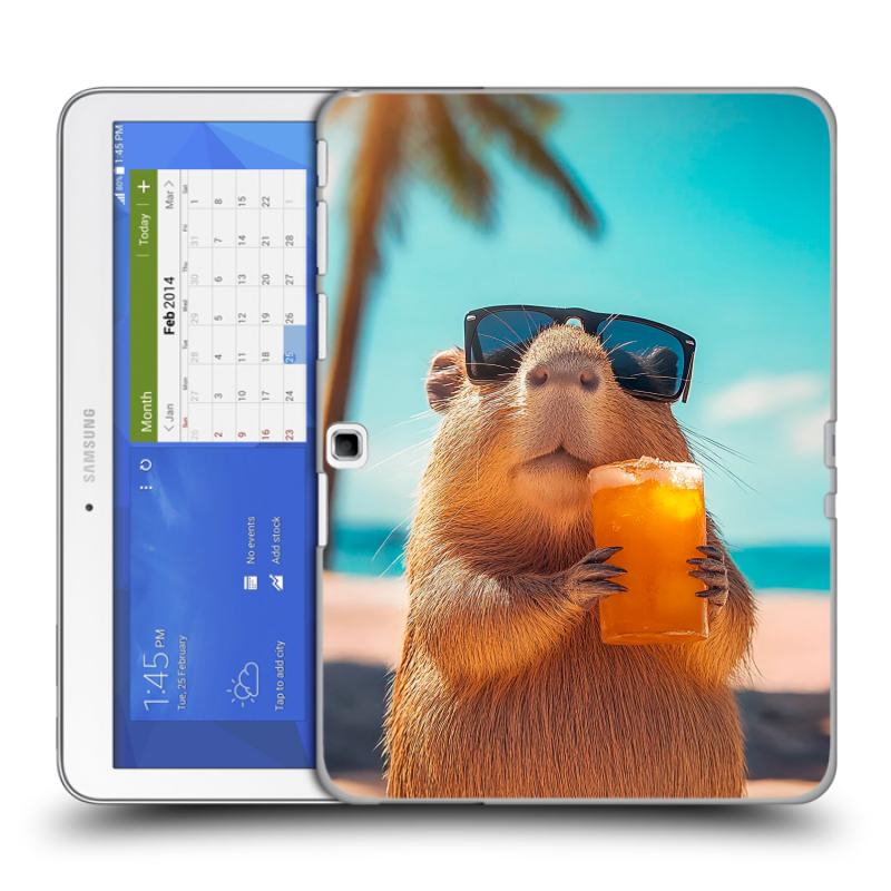 Силиконовый чехол на планшета Samsung Galaxy Tab 4 10.1 с принтом Капибара Силиконовый чехол на планшета Samsung Galaxy Tab 4 10.1 с принтом Капибара