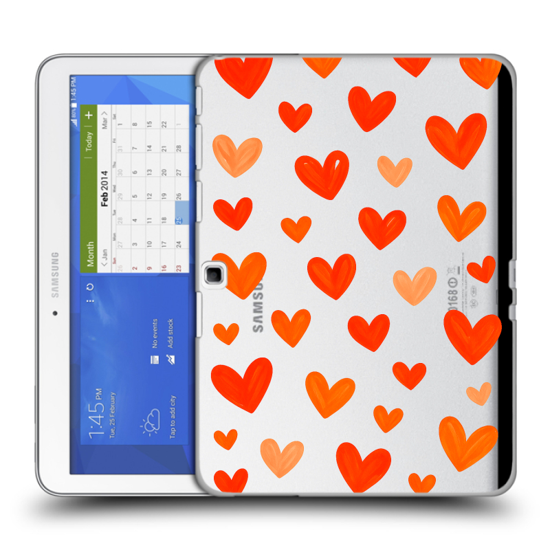 Силиконовый чехол на Samsung Galaxy Tab 4 10.1 с принтом Сердечки Силиконовый чехол на Samsung Galaxy Tab 4 10.1 с принтом Сердечки