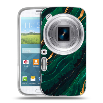 Пластиковый чехол на Samsung Galaxy K Zoom с принтом Мрамор зеленое золото