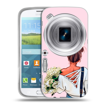 Пластиковый чехол на Samsung Galaxy K Zoom с принтом Девушка и букет
