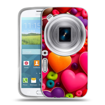Пластиковый чехол на Samsung Galaxy K Zoom с принтом Сердечки
