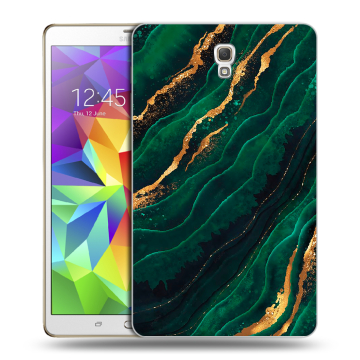 Силиконовый чехол на планшета Samsung Galaxy Tab S 8.4 с принтом Мрамор зеленое золото Силиконовый чехол на планшета Samsung Galaxy Tab S 8.4 с принтом Мрамор зеленое золото