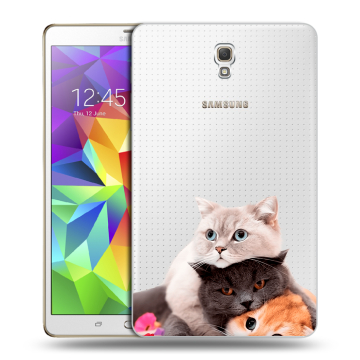 Силиконовый чехол на планшета Samsung Galaxy Tab S 8.4 с принтом Кошки Силиконовый чехол на планшета Samsung Galaxy Tab S 8.4 с принтом Кошки