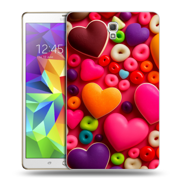 Силиконовый чехол на планшета Samsung Galaxy Tab S 8.4 с принтом Сердечки Силиконовый чехол на планшета Samsung Galaxy Tab S 8.4 с принтом Сердечки