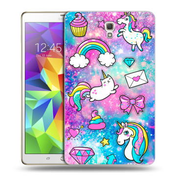 Силиконовый чехол на Samsung Galaxy Tab S 8.4 с принтом Единороги Силиконовый чехол на Samsung Galaxy Tab S 8.4 с принтом Единороги