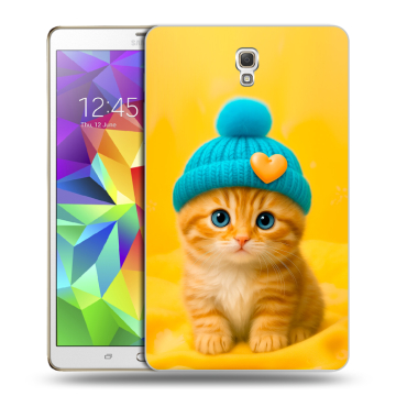Силиконовый чехол на Samsung Galaxy Tab S 8.4 с принтом Котенок в шапке