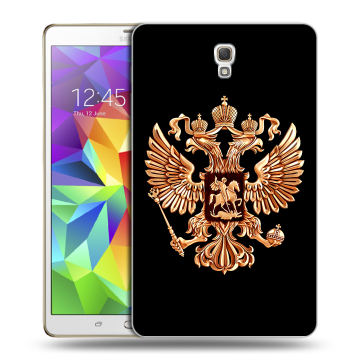 Силиконовый чехол на Samsung Galaxy Tab S 8.4 с принтом Герб России золотой