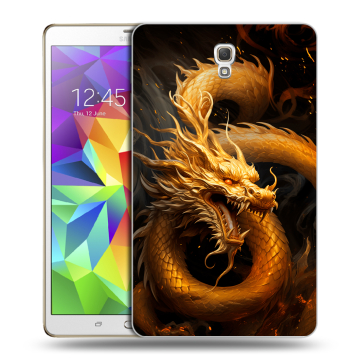 Силиконовый чехол на Samsung Galaxy Tab S 8.4 с принтом Золотой дракон