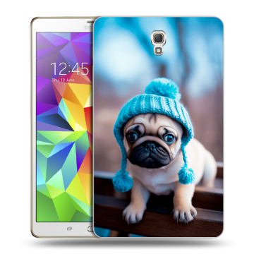Силиконовый чехол на Samsung Galaxy Tab S 8.4 с принтом Мопс в шапке