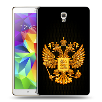 Силиконовый чехол на Samsung Galaxy Tab S 8.4 с принтом Герб России желтый