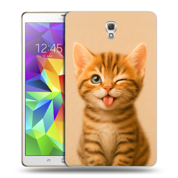 Силиконовый чехол на Samsung Galaxy Tab S 8.4 с принтом котенок