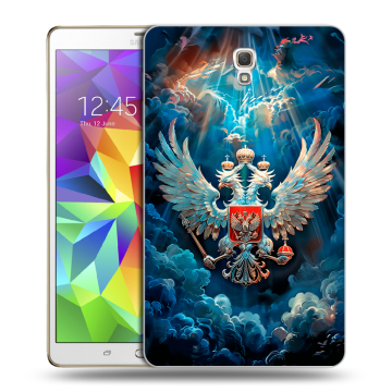 Силиконовый чехол на Samsung Galaxy Tab S 8.4 с принтом Герб флаг России