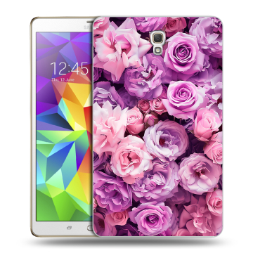 Силиконовый чехол на Samsung Galaxy Tab S 8.4 с принтом лавандовые розы